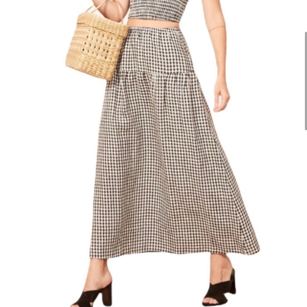 Classic Black and White Gingham Skirt